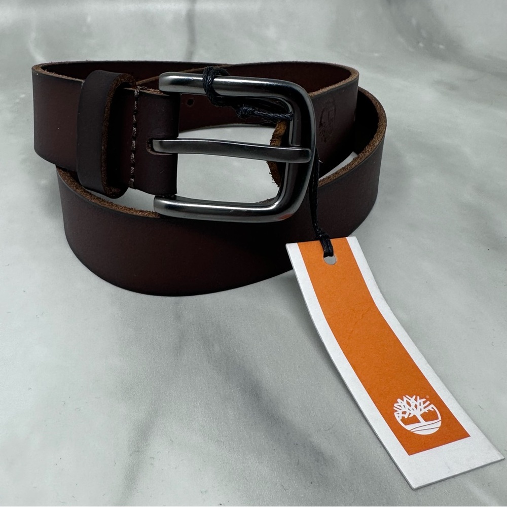 Timberland Boys Medium 26-28 Brown Leather Belt - Picture 2 of 6